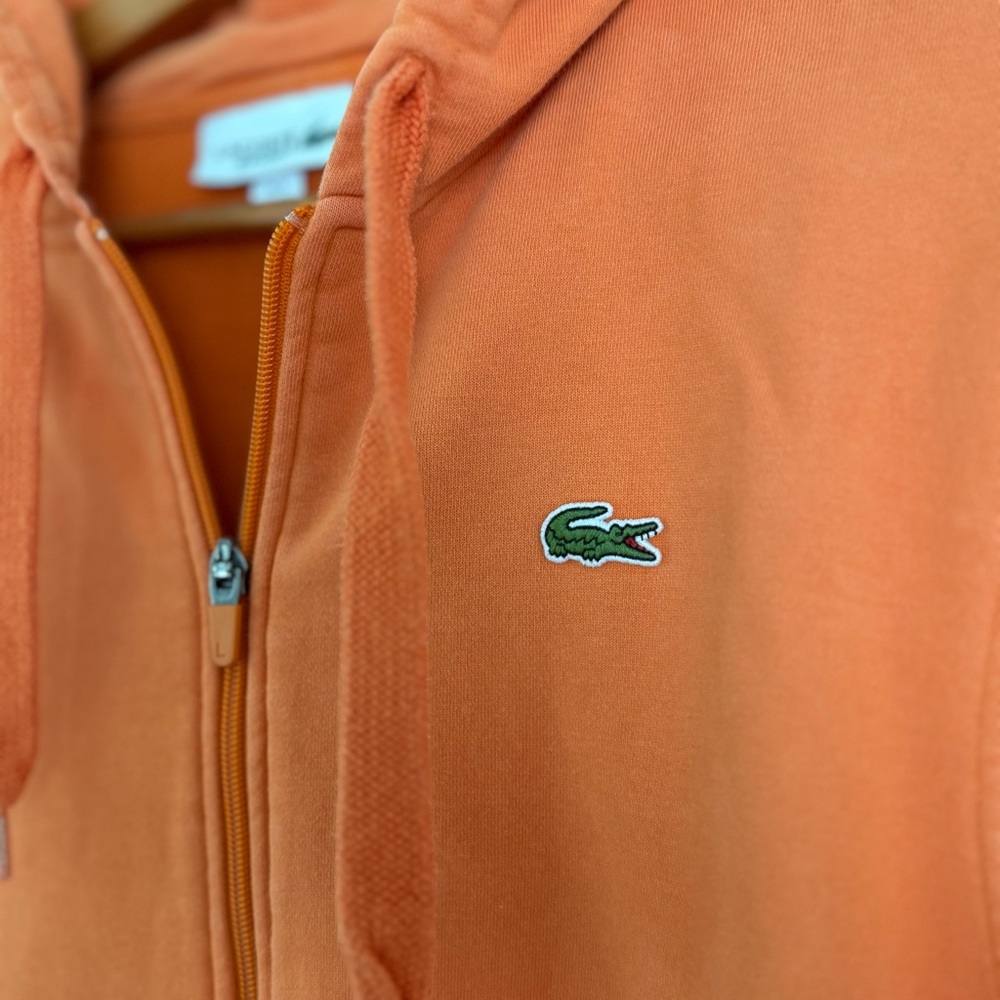 Lacoste full zip sweatshirt in a medium shade orange